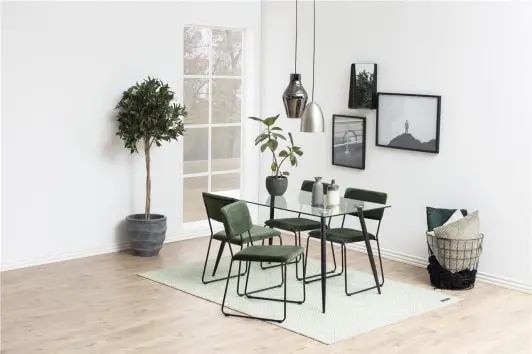 Designerskie zielone krzesło tapicerowane Cornelia Actona